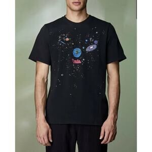 Ovadia New York Galaxy Printed Short Sleeve Graphic T-Shirt Black Men's Size L
